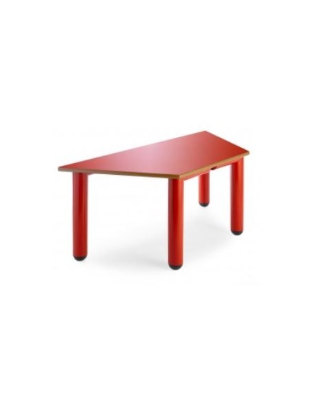 Mesa trapecio con patas de polipropileno de colores