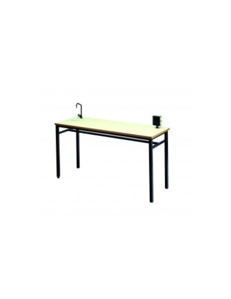 Mesa laboratorio con enchufe y grifo con pileta