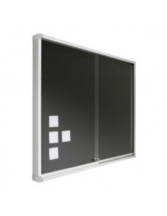 Corcho pared con vitrina, marco de aluminio y cerradura frontal