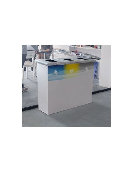 Papelera selectiva económica para tres residuos