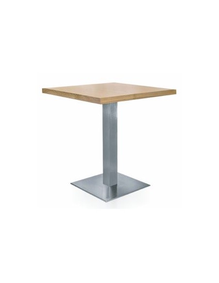 Mesa de comedor con pie central de acero inoxidable