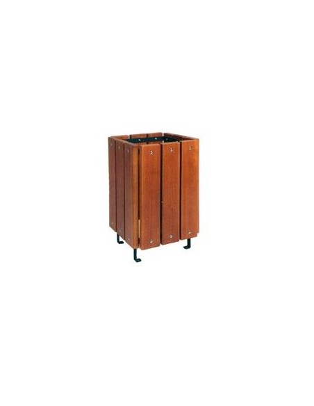 Papelera fabricada en madera tropical con tratamiento exterior