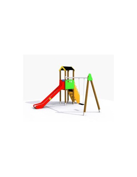 Torre mixta con columpio para parque infantil