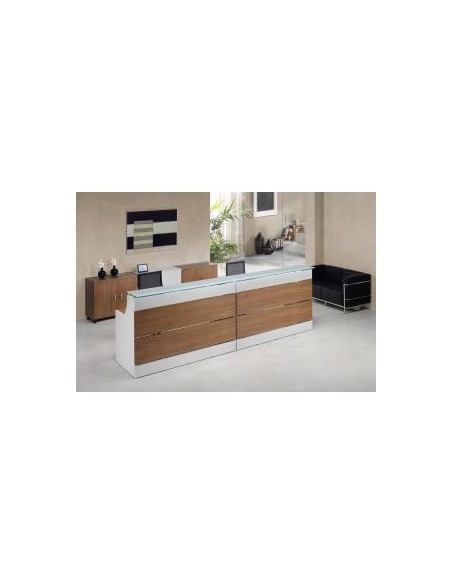 Mostrador recto encimera cristal modelo Apolo