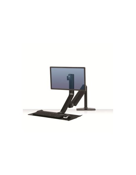 Brazo articulado con plataforma para monitor y teclado