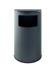 Papelera con cenicero metálico