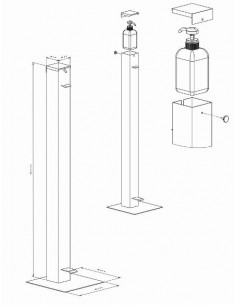 Dispensador de gel hidroalcohólico con pedal
