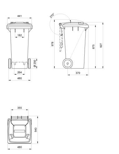 Cubo de basura de 120 litros