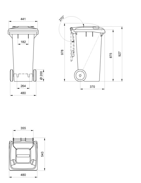 Cubo de basura de 120 litros