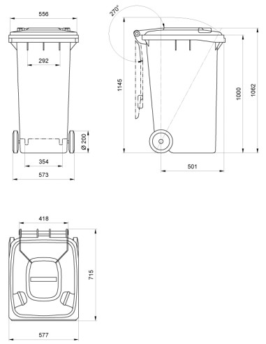 Cubo de basura de 240 litros