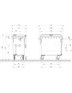 Contenedor para residuos de 800 litros