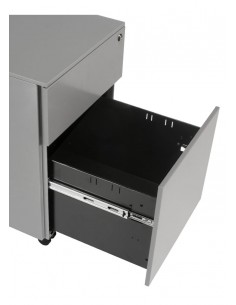 Cajonera metálica de 2 cajones con ruedas