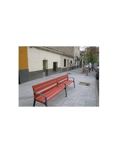 Banco doble de madera tropical y...