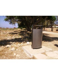 Papelera de exterior con tapa