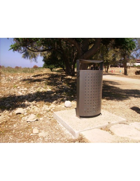 Papelera de exterior con tapa