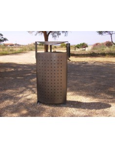 Papelera de exterior con tapa