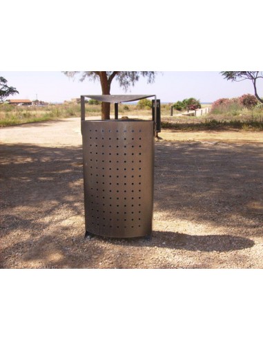 Papelera de exterior con tapa