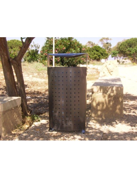 Papelera de exterior con tapa