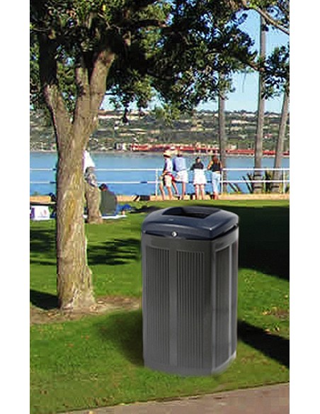 Papelera fabricada en polietileno color negro