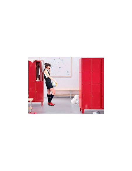 Armario ropero metal 3 puertas división central en cada plaza.