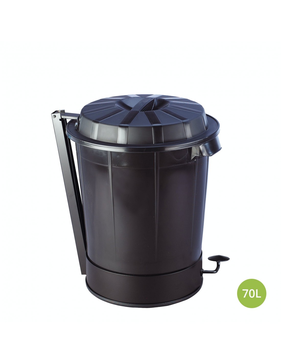 Cubo Basura de plástico con Tapadera, Cubo almacenaje y reciclar, 50  litros (Verde)