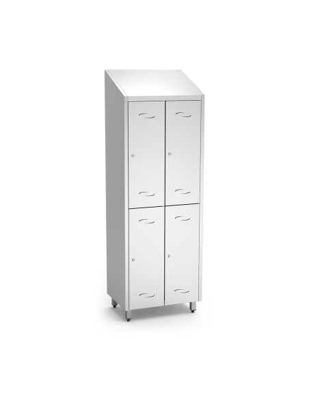 Taquilla de acero inoxidable de 4 puertas partida