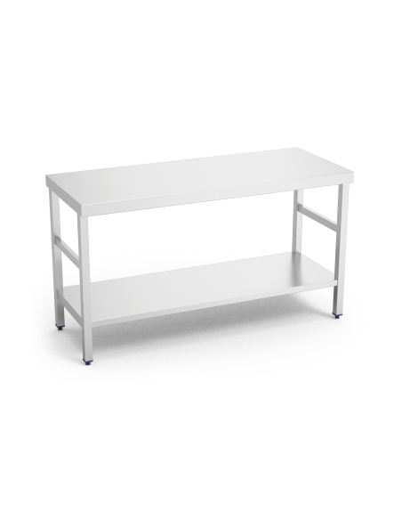 Mesa inoxidable con estante inferior