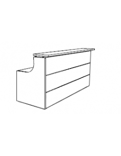 Mostrador recto modelo Zeus encimera de cristal