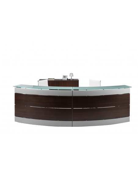 Mostrador curvo encimera cristal modelo Apolo