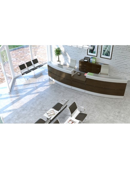 Mostrador curvo encimera cristal modelo Apolo