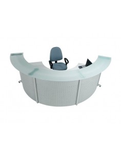 Mostrador metálico curvo...