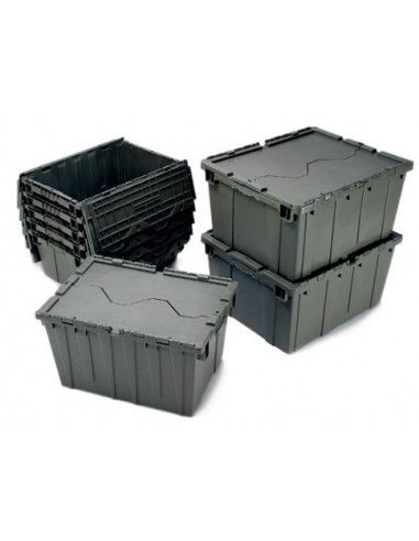 Caja de plástico con tapa integrada...