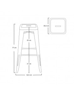 Taburete metálico económico de varios colores