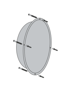 Espejo de seguridad semihemisférico a pared