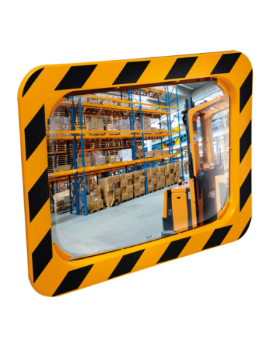 Espejo industrial rectangular enmarcado