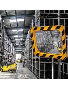 Espejo industrial rectangular enmarcado