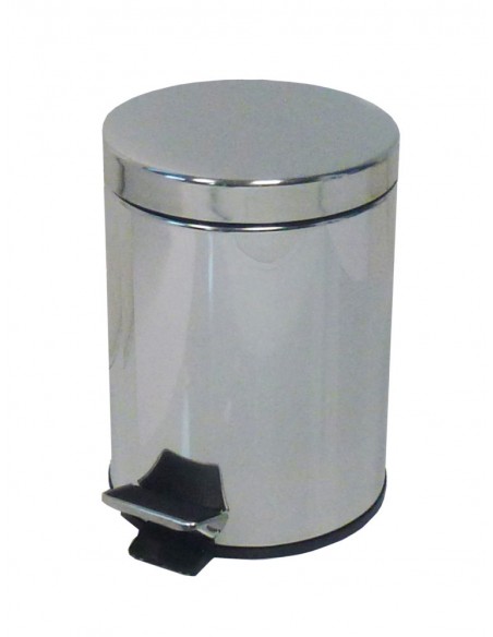 Papelera de acero inoxidable con tapa y pedal
