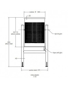 Papelera para exterior circular de 60 litros