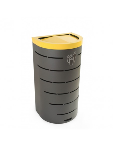 Papelera en acero galvanizado