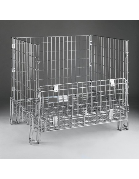 Carro plegable de varilla con puerta lateral abatible