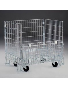 Carro plegable de varilla con puerta lateral abatible