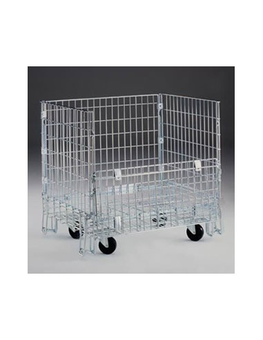 Carro plegable de varilla con puerta lateral abatible