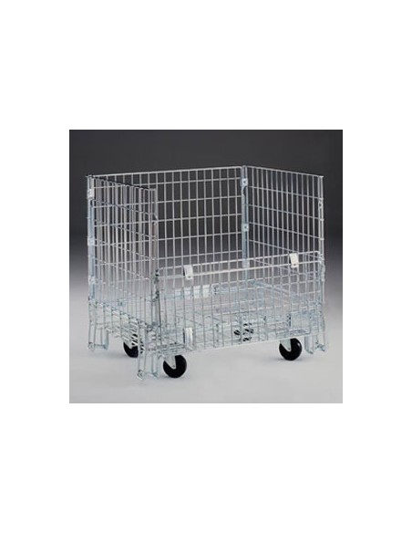 Carro plegable de varilla con puerta lateral abatible