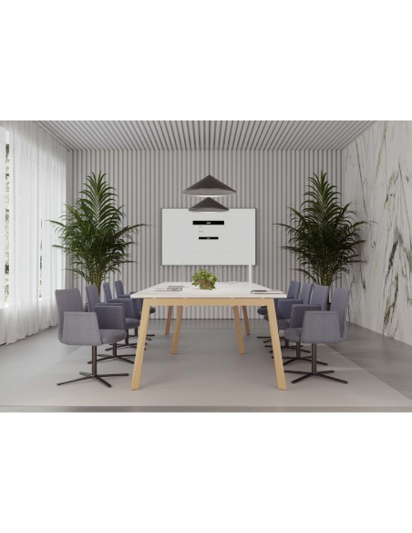 Mesa de reuniones Nórdica con patas inclinadas