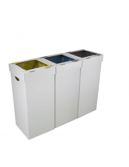 Papelera selectiva plegable de cartón Kraft