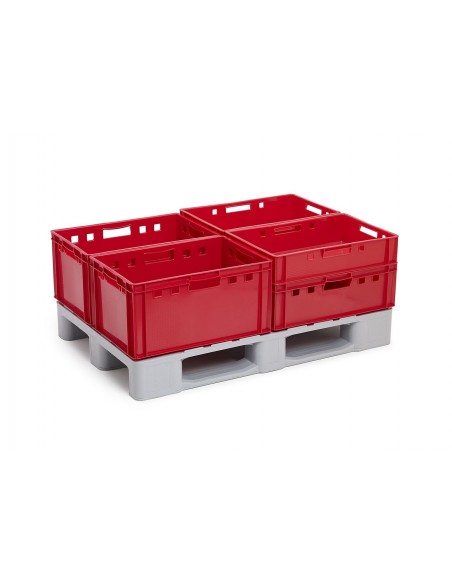 Caja de plástico apilable para carne