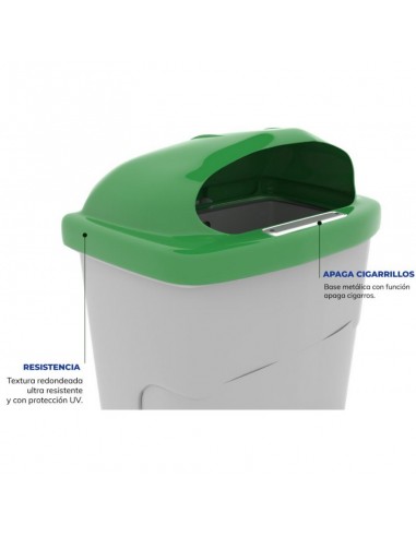 Papelera de plástico con tapa