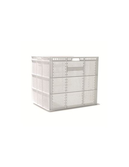 Caja apilable rejillada con fondo liso 620x474x535 mm.