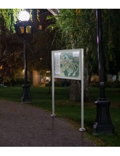 Tablón de anuncios para exterior con luz LED
