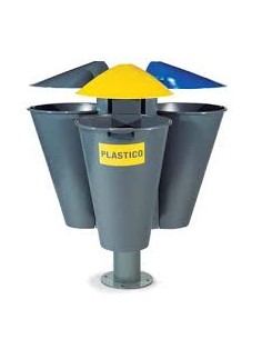 Papelera para pared en polietileno con tapa